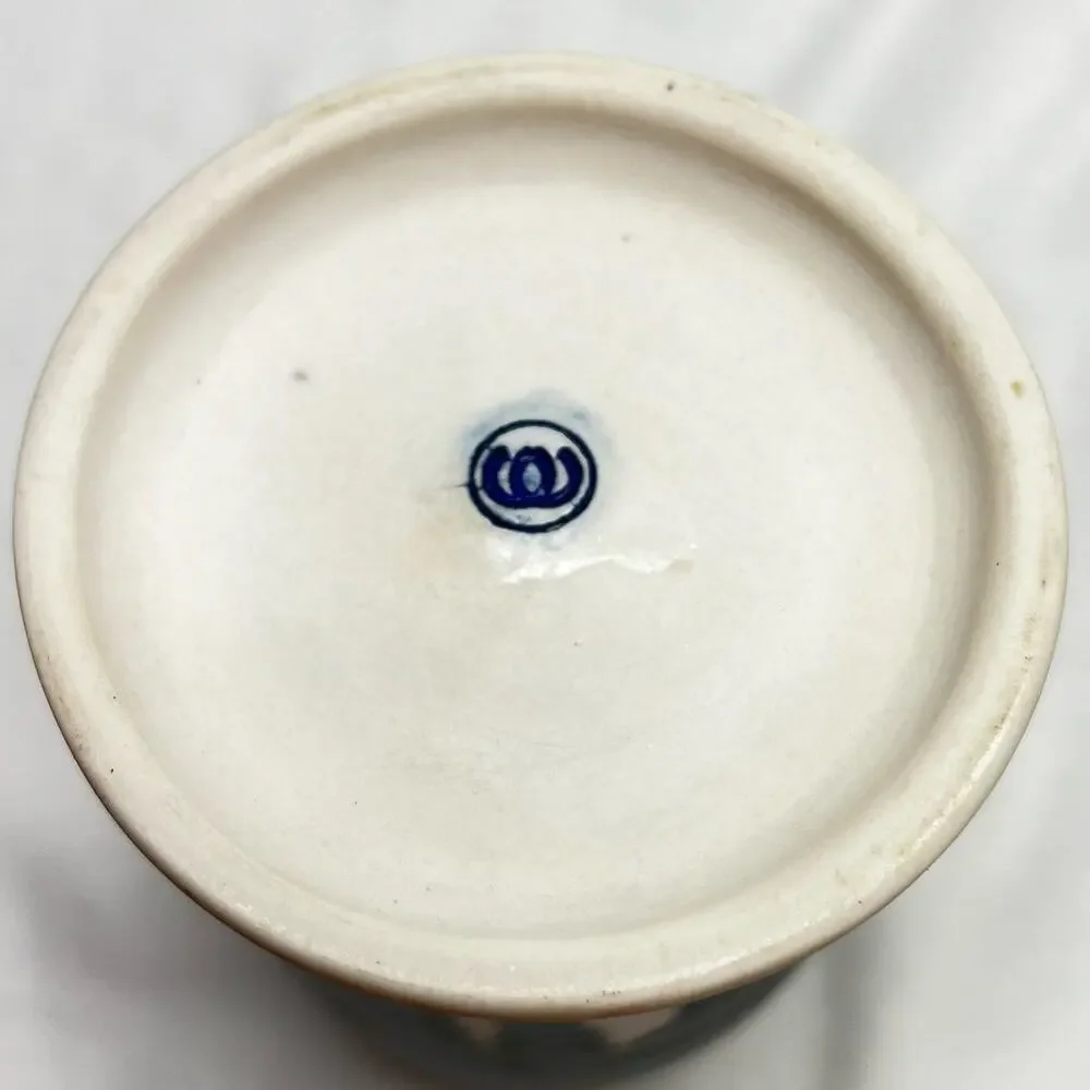 Hand Crafted Art Pottery Vase Drip Metallic Glaze 5 1/2" Teal Tone Lined Branded - Picture 5 of 9